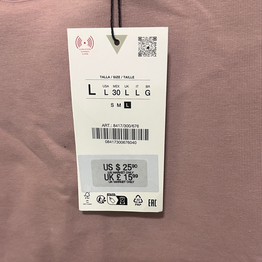 Zara Dusty Pink Muscle Tee - Picture 2 of 5